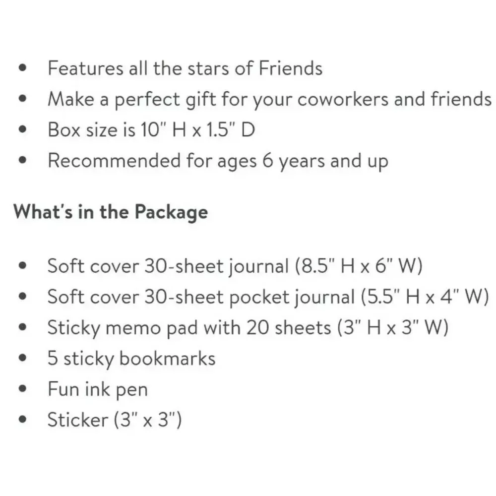 New Friends Christmas Gift Set 2 Journals Pen Sticky Note Pads Stickers Holiday